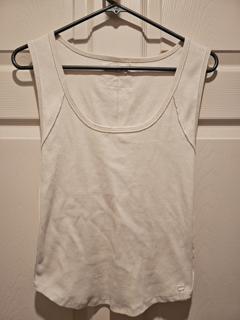 We The Free Women's Cream Ribbed Scoop Tank. Medium